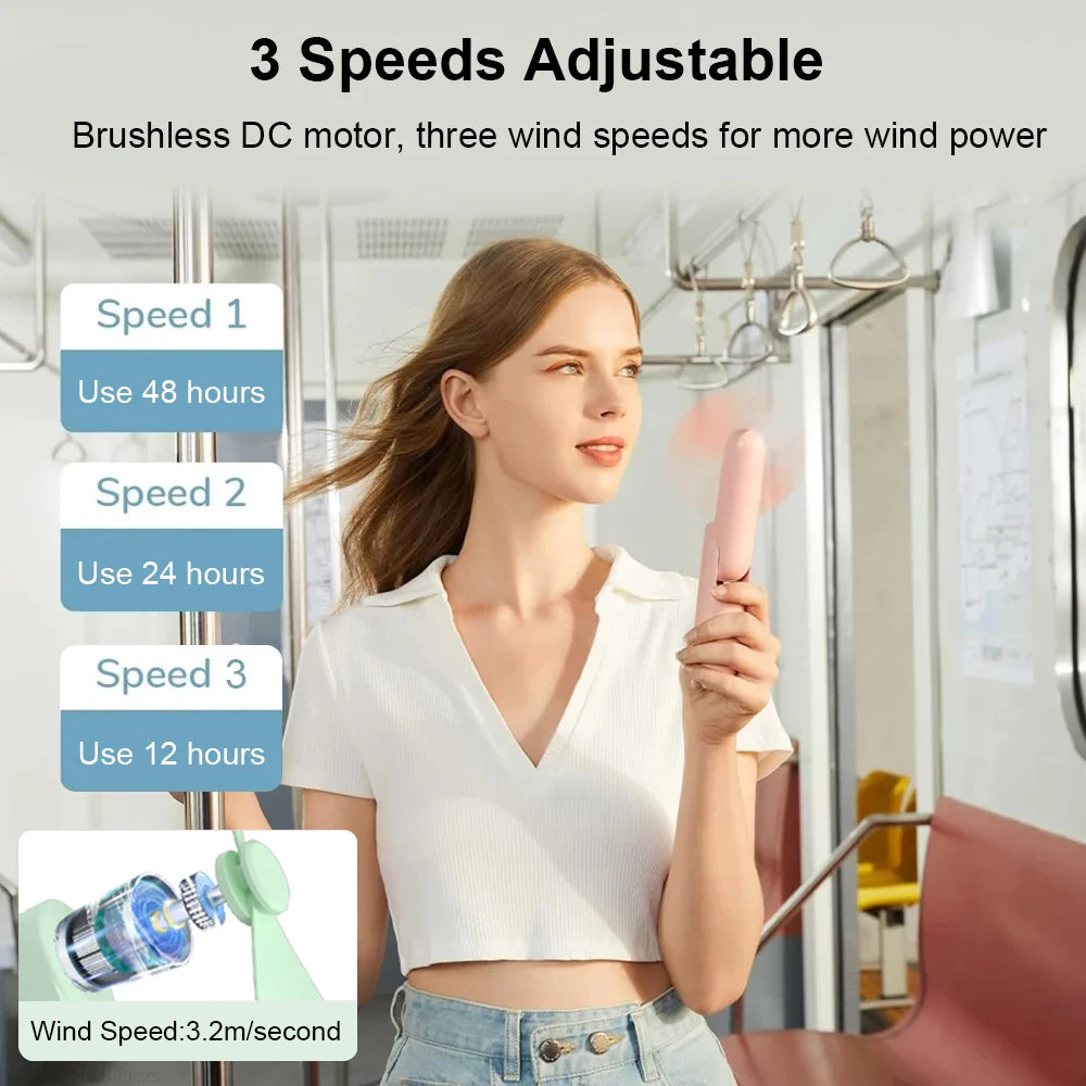Portable Handheld Fan | Foldable & USB Rechargeable | 2-in-1 Power Bank