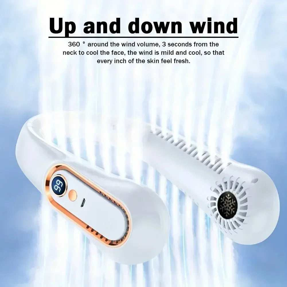 Portable Neck Fan | Bladeless & USB Rechargeable | 5 Speed Settings