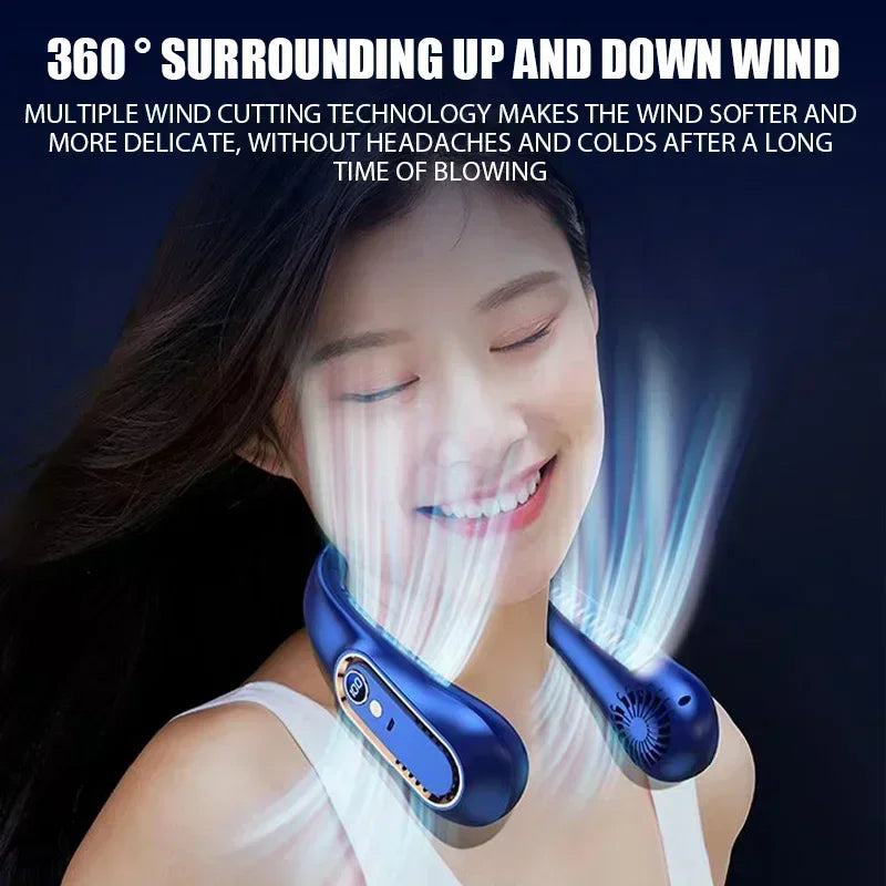 Portable Neck Fan | Bladeless & USB Rechargeable | 5 Speed Settings
