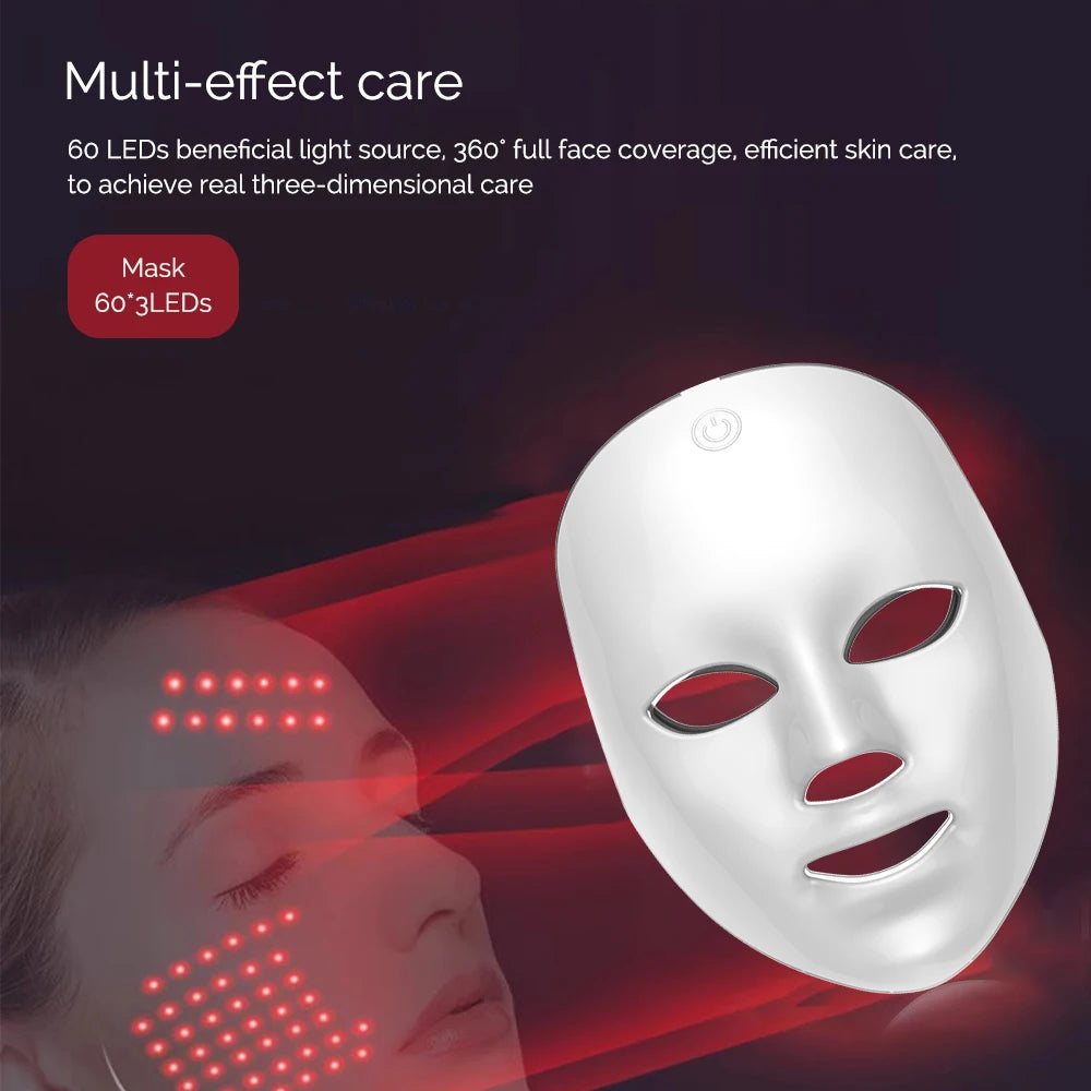 7-Color LED Face & Neck Beauty Mask | Photon Skin Rejuvenation & Tightening