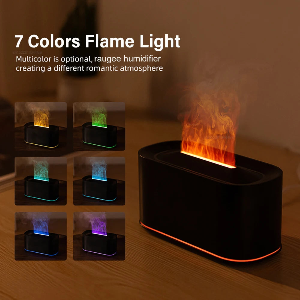 Aroma Flame Diffuser | LED Night Light & Essential Oil Humidifier