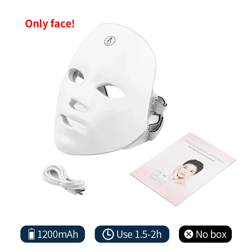7-Color LED Face & Neck Beauty Mask | Photon Skin Rejuvenation & Tightening
