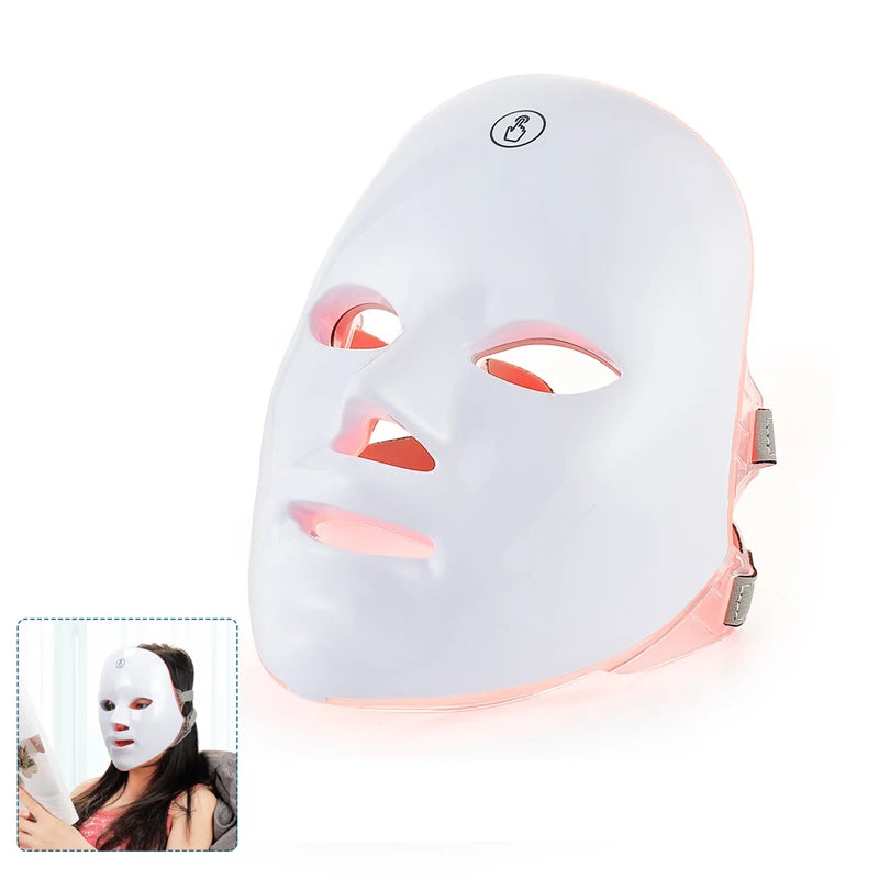 7-Color LED Face & Neck Beauty Mask | Photon Skin Rejuvenation & Tightening