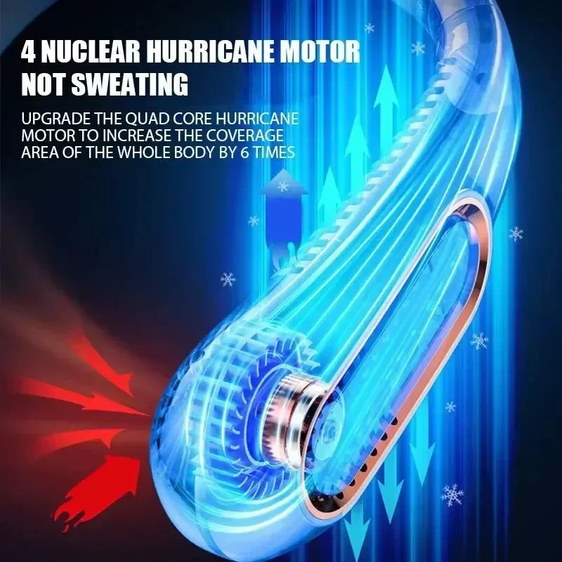 Portable Neck Fan | Bladeless & USB Rechargeable | 5 Speed Settings