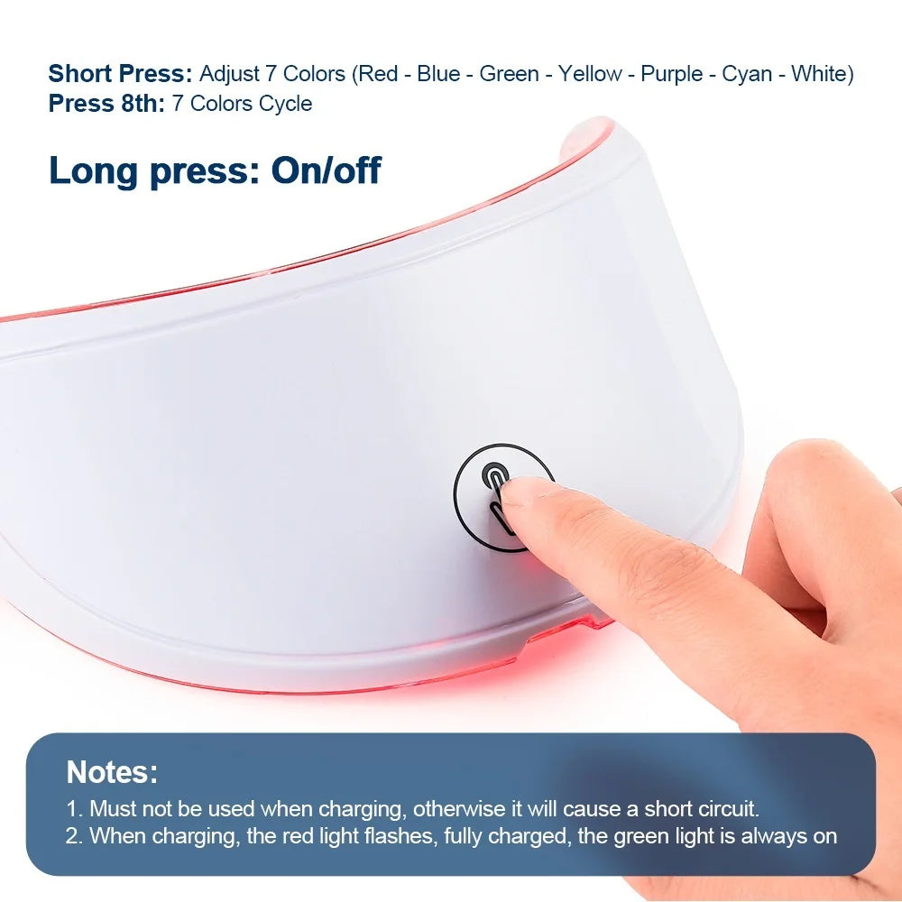 7-Color LED Face & Neck Beauty Mask | Photon Skin Rejuvenation & Tightening