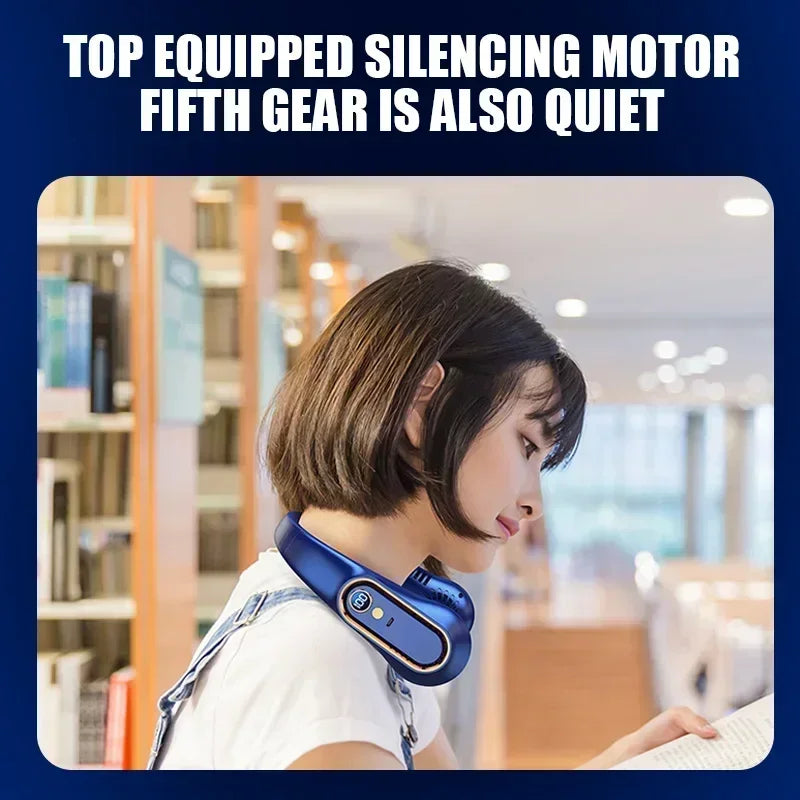 Portable Neck Fan | Bladeless & USB Rechargeable | 5 Speed Settings