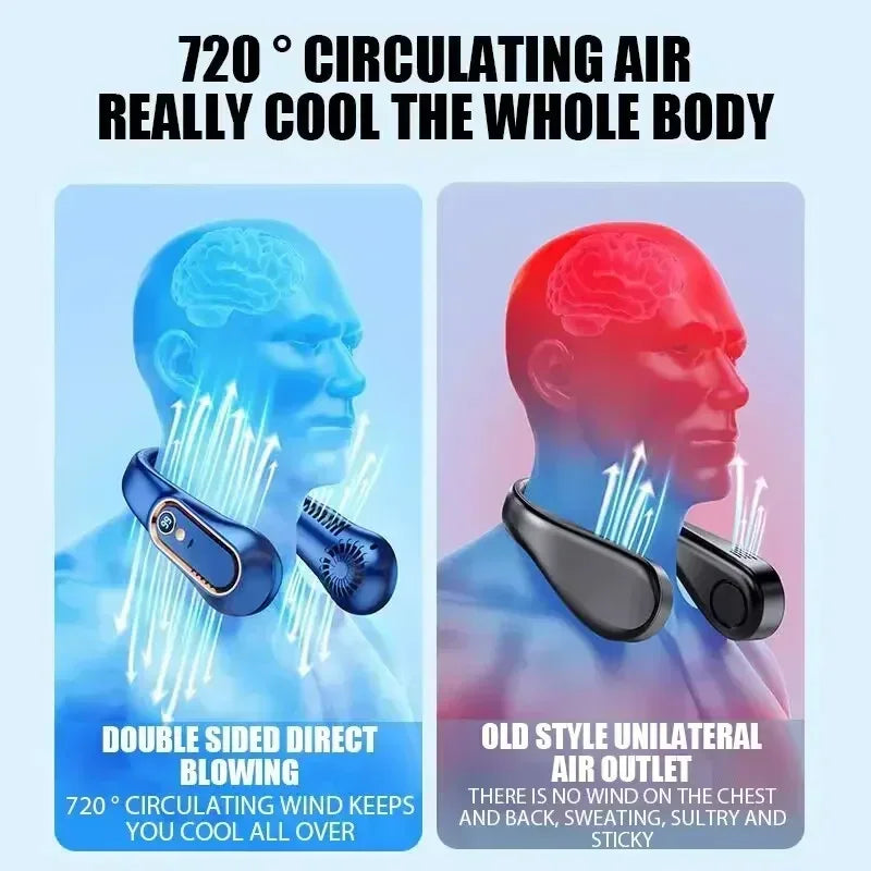Portable Neck Fan | Bladeless & USB Rechargeable | 5 Speed Settings