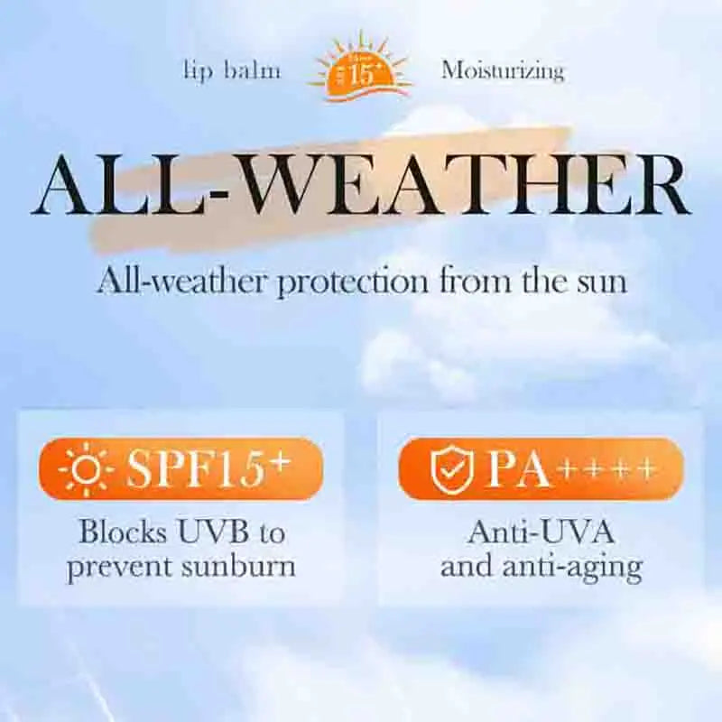 Lip Sunscreen SPF 15 | Moisturizing Lip Balm | Sun Protection & Nourishing