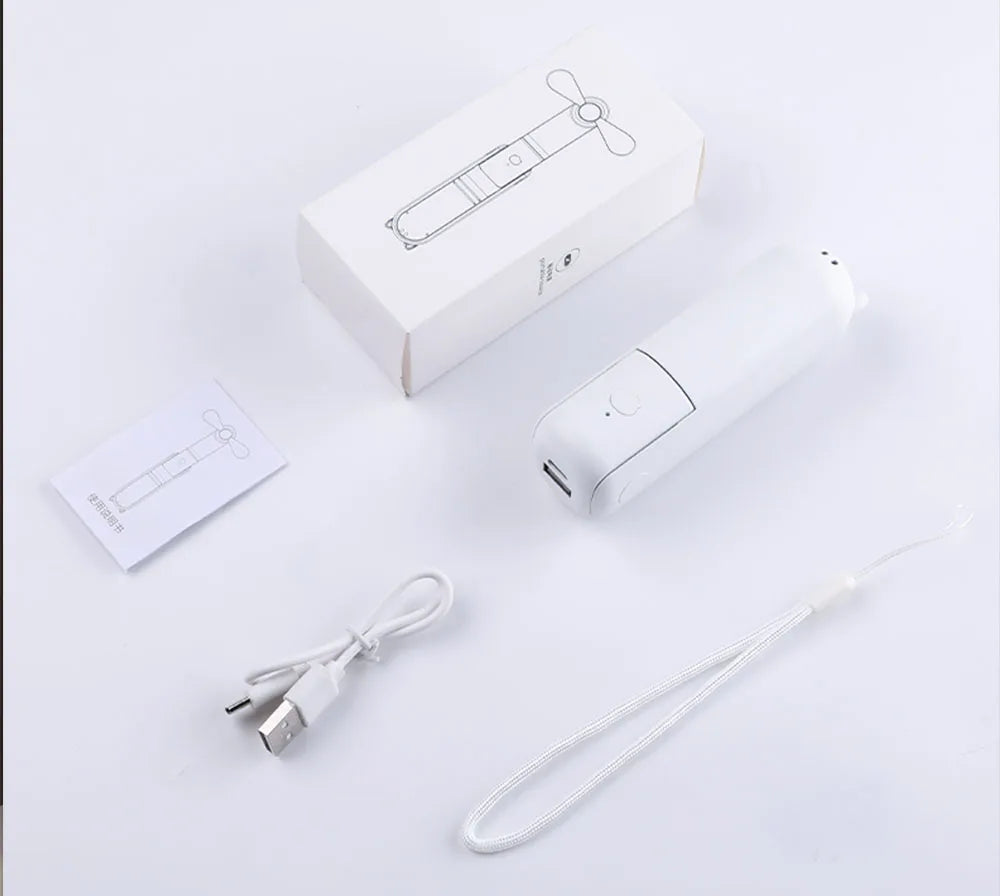 Portable Handheld Fan | Foldable & USB Rechargeable | 2-in-1 Power Bank
