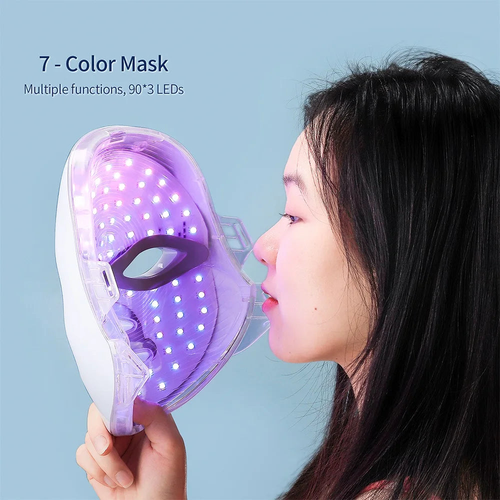 7-Color LED Face & Neck Beauty Mask | Photon Skin Rejuvenation & Tightening
