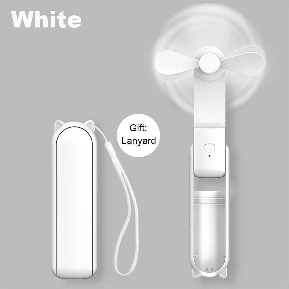 Portable Handheld Fan | Foldable & USB Rechargeable | 2-in-1 Power Bank