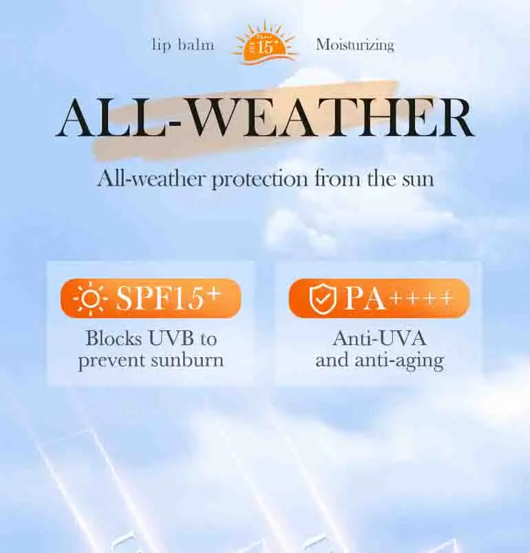 Lip Sunscreen SPF 15 | Moisturizing Lip Balm | Sun Protection & Nourishing