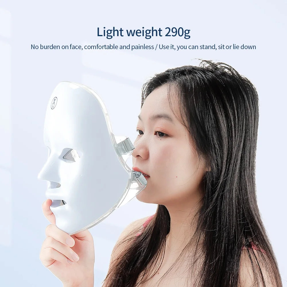 7-Color LED Face & Neck Beauty Mask | Photon Skin Rejuvenation & Tightening